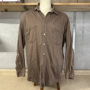Levi’s Long Sleeve Denim Shirt Men’s XL Brown Distressed *Missing Buttons* - Picture 1 of 6