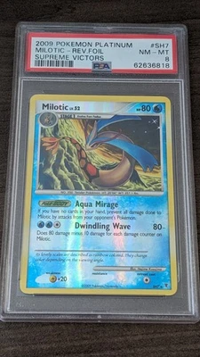 MILOTIC 2009 Pokemon #SH7 PSA 8 NM-MINT Supreme Victors REVERSE FOIL - Image 1 of 2