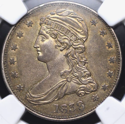 1838 REEDED EDGE CAPPED BUST HALF "HALF DOL." VARIETY NGC MS 61  LIGHTLY GREYING - Image 1 of 4