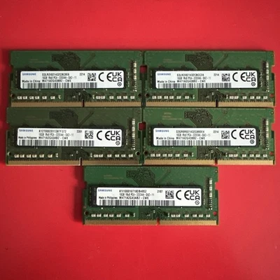 Lote de 5 módulos Samsung 16 GB (80 GB en total) 1Rx8 PC4-3200AA memoria para computadora portátil Foto 1 de 4
