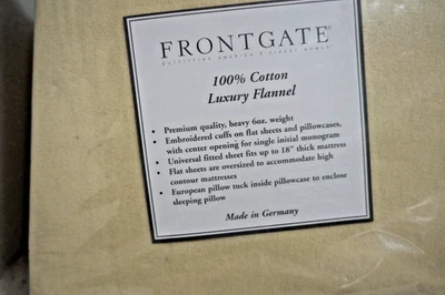 FRONTGATE LUXURY FLANNEL KING SIZE SHEETS MADE IN GERMANY - Image 1 of 4