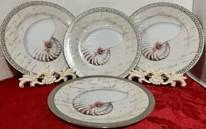 Royal Gallery Platinum Buffet Shell 8.5 in Salad Plate Set Of 4 - Picture 1 of 3
