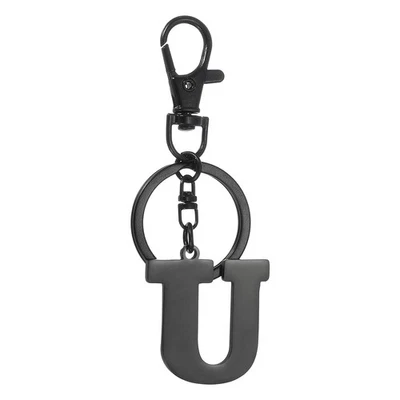 3.15 Inch Letter Keychain, Initial U Keychain for Bag, Black Foto 1 de 4