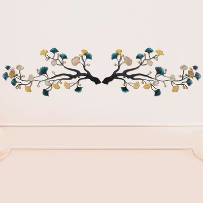 2 piezas arte de pared de metal decoración hoja de ginkgo decoración de pared hoja de árbol arte de pared pared colgante pared Foto 1 de 4