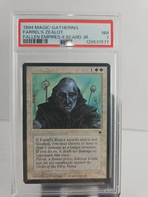1994 Magic The Gathering Farrel's Zealot Fallen Empires E.Beard Jr PSA 7 - Image 1 of 2