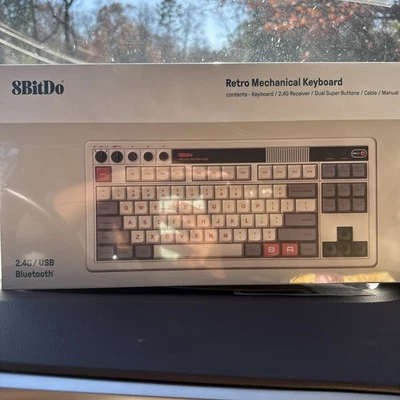 8BitDo Retro Mechanical Keyboard, Bluetooth/2.4G/USB-C (NEW SEALED) - Image 1 of 2