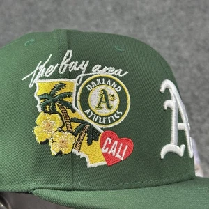New Era 59FIFTY Oakland Athletics A’s CITY CLUSTER Green Fitted Hat MLB Sz 7 1/8 - Picture 1 of 9