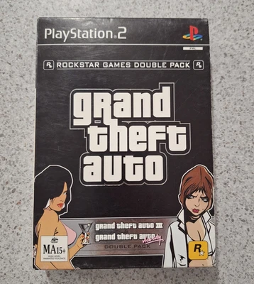 Grand Theft Auto Double Pack  (Sony PlayStation 2, 2003) with maps - Image 1 of 4