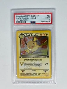 2000 Pokemon Rocket 1st Edition Dark Raichu #83 Secret Rare Holo PSA 9 - Picture 1 of 2