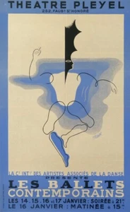 PLEYEL THEATER LES BALLETS CONTEMPORAINS Cie ARTISTES ASSOCIES 1920 ALTES POSTER - Bild 1 von 1
