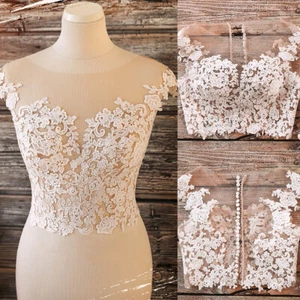 Vestido de Boda Topper Chaqueta para Novia Encaje Blanco Marfil Top Accesorios Personalizado - Imagen 1 de 9
