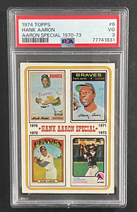 1974 Topps Baseball Hank Aaron Special 1970-1973 #3 PSA VG