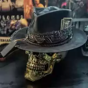 2025 Neu Totenkopf Hut Western Europa Cowboy Handarbeit Totenkopf Party Hüte - Bild 1 von 24