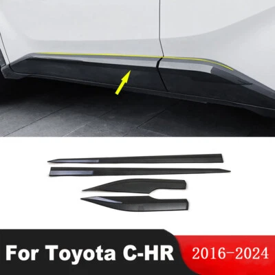 Moldura de carrocería de puerta lateral de coche de fibra de carbono para Toyota CHR C-HR 2016-2024 - Imagen 1 de 4