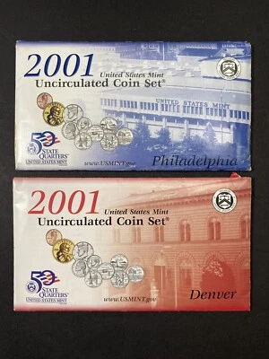 2001 P&D US Mint Set Uncirculated (20 Coin Set) - Image 1 of 3