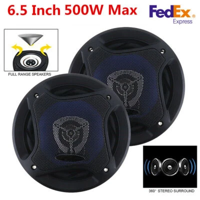 2Pcs 6.5 Inch 500W Car HiFi Coaxial Speaker Car Door Audio Music Stereo Speakers Foto 1 de 4