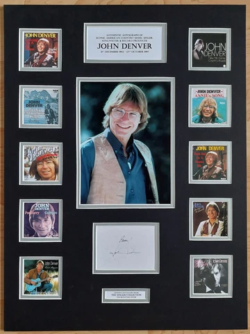 JOHN DENVER - ANNIES SONG - UNIQUE SIGNED DISPLAY  - SUPERB AUTOGRAPH -  COA Cover