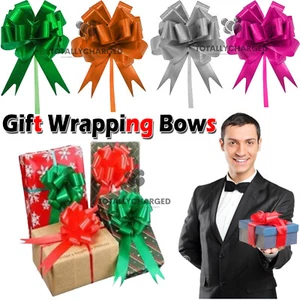 GROSSE ZUGSCHLEIFEN 50 mm QUALITÄT Hochzeit Auto Geschenk Weihnachten Geschenk Halstuch Party Poly Schleife - Bild 1 von 18