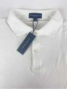 NEW! PETER MILLAR COLLECTION GOLF POLO SHIRT XL VORY WHITE PIMA COTTON SOFT - Picture 1 of 5