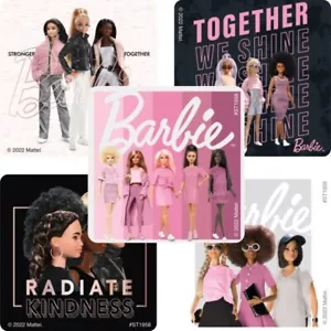 Barbie Stickers x 5 - Birthday Party Favours Supplies - Pink Unity Dolls Race - Picture 1 of 6