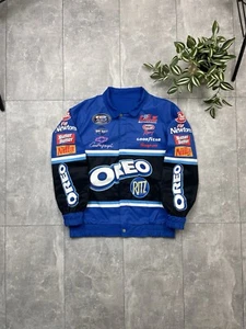 Vintage Nascar Formula 1 Oreo Racing Light Bomber Jacket Size L Men's - Picture 1 of 14