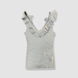 Zimmermann Women's Blue Waverly Frill V-Neck Tank Top Size 3 - Picture 1 of 4