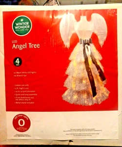 LED ANGEL TREE 4FT Winter Wonder Lane121 warm white LED lights 170 branch tips - Picture 1 of 4