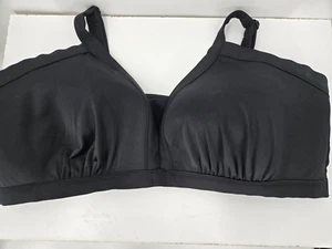 Swim Cacique Plus Size 28 Black No-Wire Bikini Top Swim Adjustable Pool Classic - Picture 1 of 4