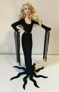 Handmade Morticia Costume Fits Barbie Doll 11.5 Black Stretch Made in USA New - Picture 1 of 6