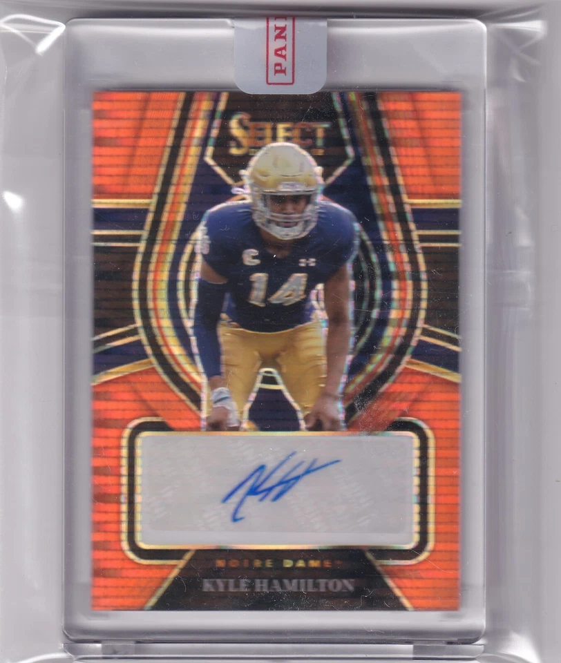 Kyle Hamilton 2022 Panini Select Draft Picks Orange Pulsar Prizm Rc Auto (1/30) - Image 1 of 2