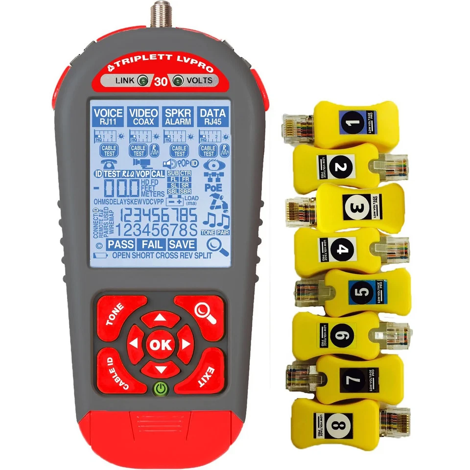 Triplett LVCRO30 低压专业电缆测试仪 带 8 个智能遥控器 - 开箱 — 第 1/1 张图片