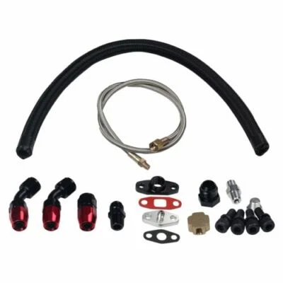 Turbo Charger Oil Drain Return Line Oil Feed Complete Fit for T3 T4 GT35 T70 T66 - image 1 of 4