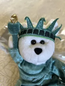 De colección Lil Liberty Estatua de la Libertad Recuerdo Beanie Bear con Antorcha - Imagen 1 de 8