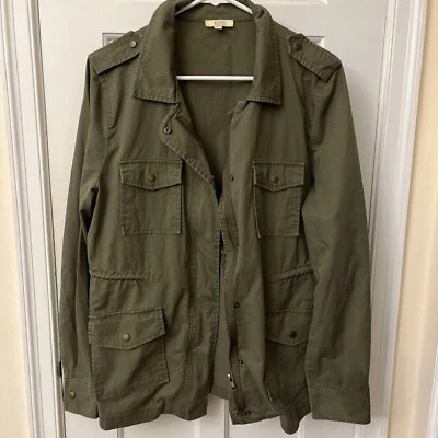 Abrigo utilitario Kori verde caqui excedente 100 % algodón cintura ceñida M Foto 1 de 4