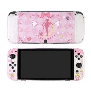 Nintendo Switch OLED Case Cover Pink Anime Girl Accessory For Joycon Controller - Picture 1 of 9