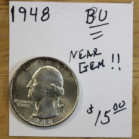 1948 Washington Quarter Near Gem BU Cover