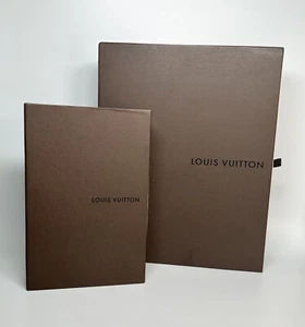 Juego de 2 cajas de cajones Louis Vuitton marrón y crema grandes y medianas - Imagen 1 de 9
