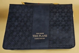 Blau Gold Damen Kunstleder Bibel Hülle Etui "Die Pläne, die ich habe" Jeremia 29:11 - Bild 1 von 10