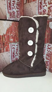 Frisky Marrón Oscuro Imitación Gamuza Para Mujer Nieve Invierno Zapatos Botas talla 5-10 F9509  - Imagen 1 de 6