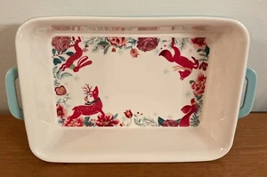 Pioneer Woman Merry Meadows Christmas Small Rectangular Baking Dish 10 X 7 X 2.5 - Picture 1 of 4