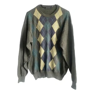 Vintage Bugatti Pullover Men S Italy Wool Dark Green Crew Neck Old Money - Picture 1 of 6