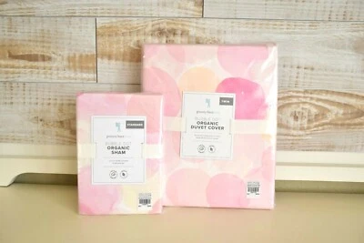 NEW Pottery Barn Kids Bubble Dot Organic TWIN Duvet with Standard Sham NWT Foto 1 de 2