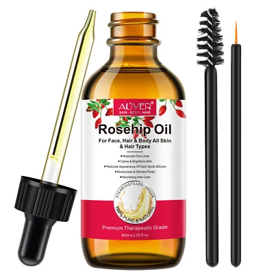 Best Benefits for Hair Skin Body Face Pure Organic Treatment Aliver Rosehip Oil - image 1 of 4