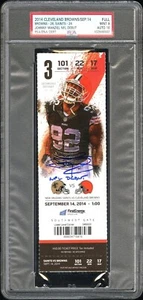 JOHNNY MANZIEL Signed NFL Debut Ticket Browns vs Saints PSA 9 AUTO 10 - Picture 1 of 3