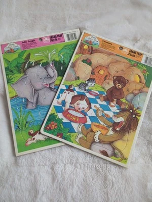 Little Golden Book Land The Jolly Jungle Cavetown Cardboard Tray Puzzles 1989 - Image 1 of 4