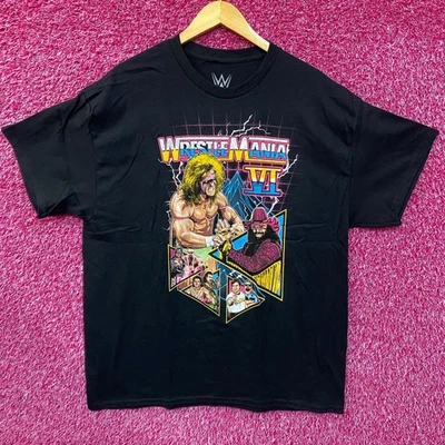 WWE WrestleMania VI Ultimare Warrior Randy Savage Retro Style T-Shirt XL - Image 1 of 4