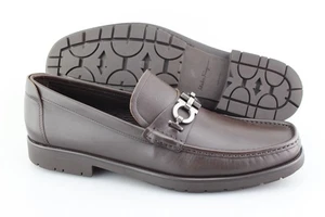Men's SALVATORE FERRAGAMO 'Master' Brown Leather Loafers Size US 13 - D - Picture 1 of 6