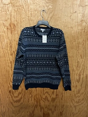 Suéter de lana Peter Millar para hombre medio fuelle azul marino Fair Isle $248 Foto 1 de 4