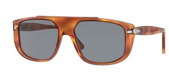 PERSOL PO3261S 96/56 矩形 Terra Di Siena Lt 蓝色 54 毫米男女通用太阳镜 — 第 1/1 张图片