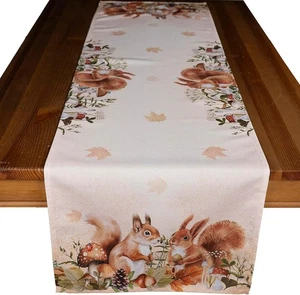 Tischdecke Tischläufer Druck Eichhörnchen Herbst - Bild 1 von 6